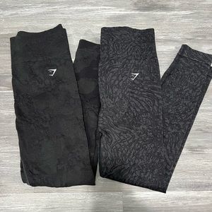 GymShark Seemless Leggings Black Gray Size Large